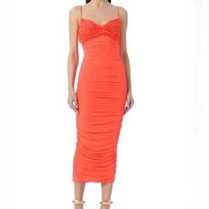 AFRM Vibrant Orange Midi Dress